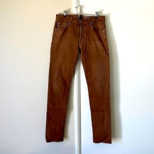 AG “The Tellis” cut brown denim jeans
